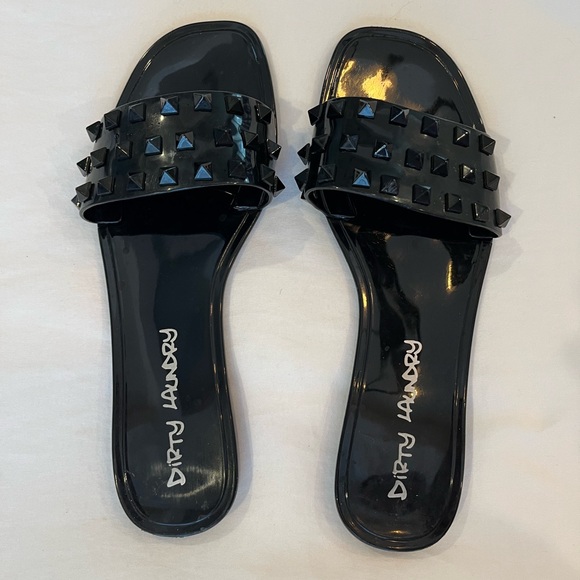 Dirty Laundry Black Edgy Studded Sandals - Picture 1 of 4